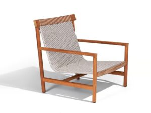 Gartensessel aus Teakholz mit Kufengestell mit Armlehnen | TRIBÙ | Amanu