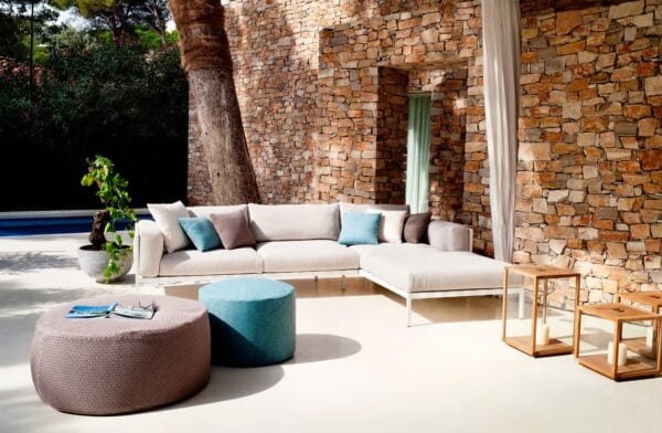 Runder Sitzpouf für den Außenbereich aus Stoff | TRIBÙ | Accessories - Image 4
