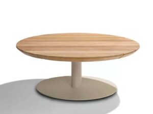 Niedriger runder Garten-Beistelltisch aus Teakholz | TRIBÙ | T-Table