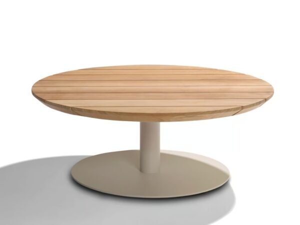 Niedriger runder Garten-Beistelltisch aus Teakholz | TRIBÙ | T-Table
