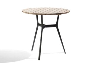 Runder Gartentisch aus Aluminium und Holz | TRIBÙ | Branch