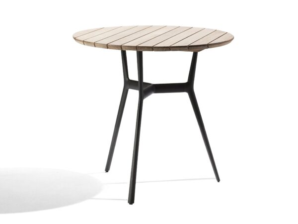 Runder Gartentisch aus Aluminium und Holz | TRIBÙ | Branch