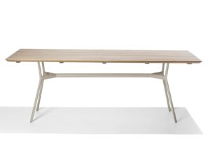 Rechteckiger Gartentisch aus Aluminium und Holz | TRIBÙ | Branch