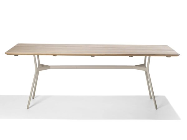 Rechteckiger Gartentisch aus Aluminium und Holz | TRIBÙ | Branch