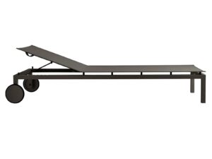 Verstellbarer Gartenliege aus Batyline® mit Rollen | TRIBÙ | Natal Alu