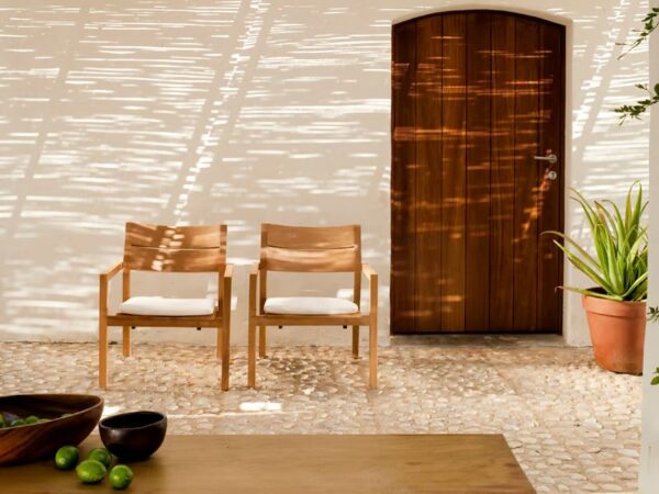 Lounge Gartensessel aus Teakholz mit Armlehnen | TRIBÙ | Kos - Image 4