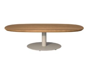 Niedriger ovaler Garten-Beistelltisch aus Teakholz | TRIBÙ | T-Table