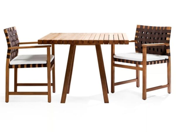 Quadratischer Gartentisch aus Teakholz | TRIBÙ | Vis à vis - Image 2