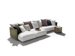 4-er Garten Anbausofa aus Stoff | Flexform | Eddy