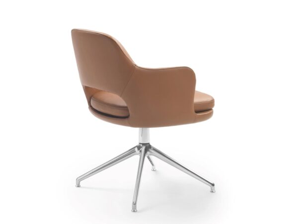 Drehbarer Stuhl aus Leder auf fixem Fußgestell | Flexform | Eliseo - Image 3