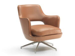 Drehbarer 5-Speichen- Sessel aus Leder | Flexform | Eliseo