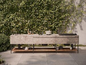 Garten Gas- Outdoorküche aus Feinsteinzeug mit Grill | Kettal