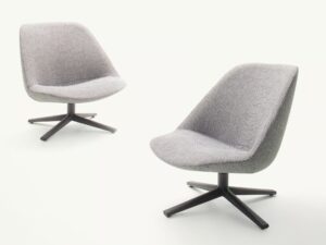 Drehbarer Speichen- Loungesessel aus Stoff | Paola Lenti | Adele