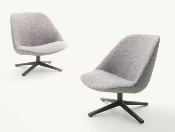 Drehbarer Speichen- Loungesessel aus Stoff | Paola Lenti | Adele
