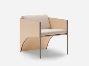 Loungesessel aus Holzfurnier mit Armlehnen | Living Divani