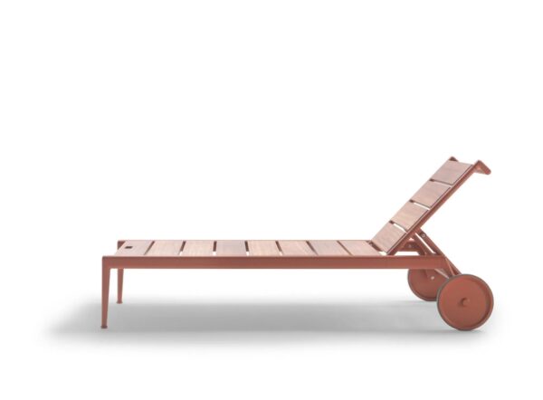 Verstellbarer Gartenliege aus Irokoholz mit Rollen | Flexform | Atlante - Image 2