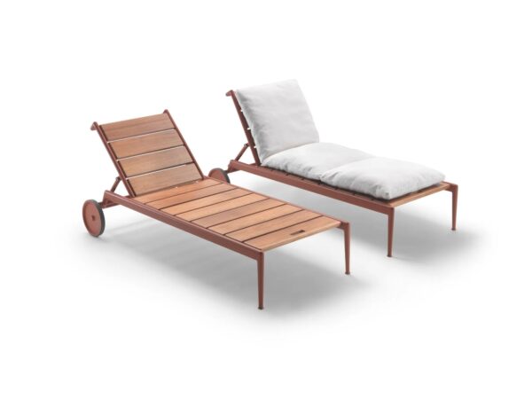 Verstellbarer Gartenliege aus Irokoholz mit Rollen | Flexform | Atlante - Image 7
