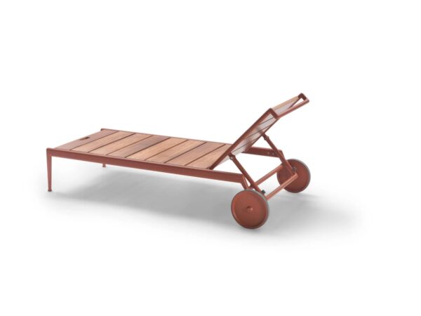 Verstellbarer Gartenliege aus Irokoholz mit Rollen | Flexform | Atlante - Image 3