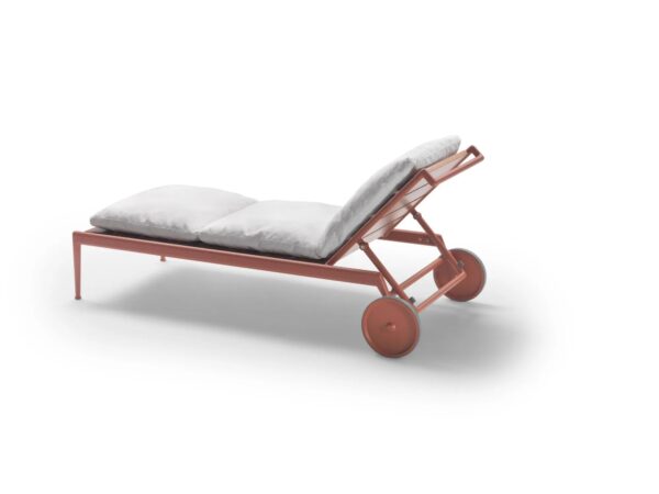 Verstellbarer Gartenliege aus Irokoholz mit Rollen | Flexform | Atlante - Image 6