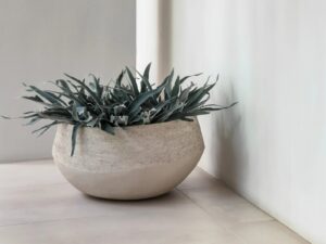 Niedriger Handgearbeiteter Gartenvase aus Terrakotta | DOMANI
