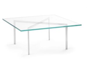 Quadratischer Couchtisch aus Stahl und Glas | Knoll | Barcelona®