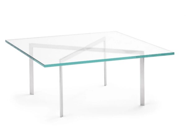 Quadratischer Couchtisch aus Stahl und Glas | Knoll | Barcelona®