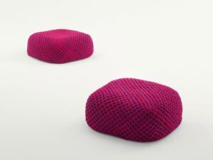 Quadratischer Sitzpouf für den Außenbereich aus Stoff | Paola Lenti