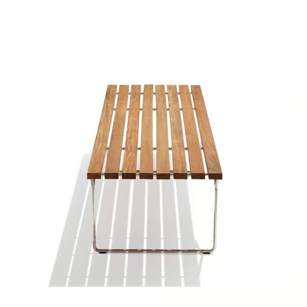 Gartenbank aus Stahl und teak | Knoll | Bertoia - Image 4