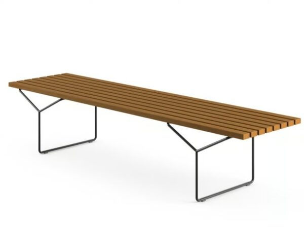 Gartenbank aus Stahl und teak | Knoll | Bertoia - Image 3