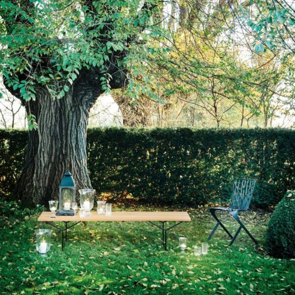 Gartenbank aus Stahl und teak | Knoll | Bertoia - Image 7