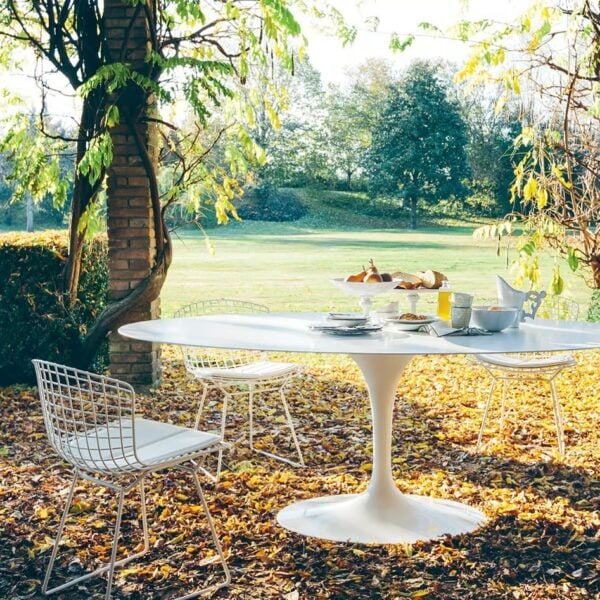 Mit Kufengestell Gartenstuhl aus Stahl mit integriertem Kissen | Knoll | Bertoia - Image 2