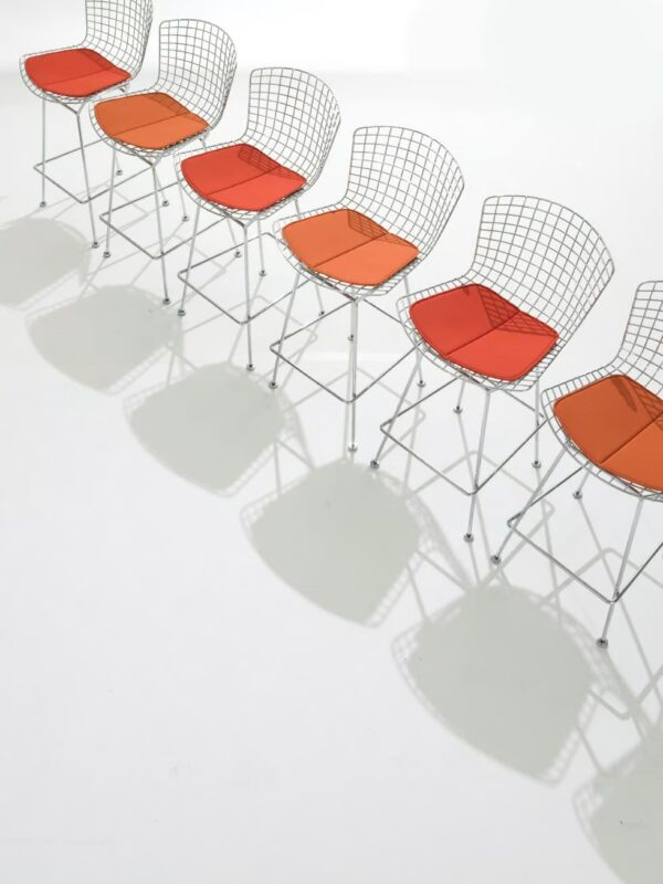 Hocker aus Stahl mit gepolsterter Sitzfläche | Knoll | Bertoia - Image 5
