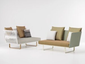 Modulares 2-Sitzer Gartensofa aus Stoff | Kettal | Bitta