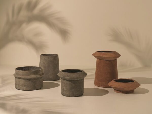 Handgearbeiteter runder Gartenvase aus Zement | Ethimo | Bulbi - Image 3