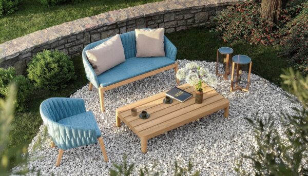 2-er Gartensofa aus Stoff und Teakholz | Royal Botania | Calypso - Image 2