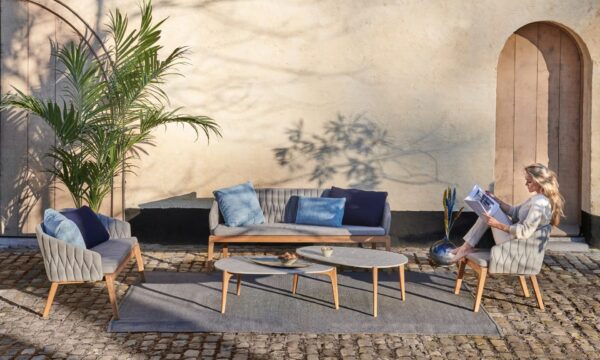 3-er Gartensofa aus Stoff und Teakholz | Royal Botania | Calypso - Image 3