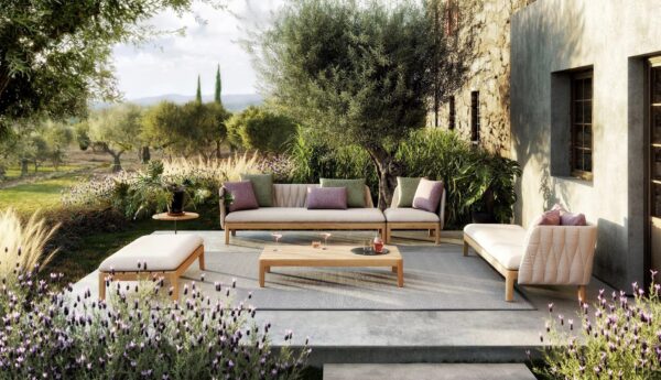 Eck- Gartensessel aus Stoff und Teakholz | Royal Botania | Calypso Lounge - Image 3