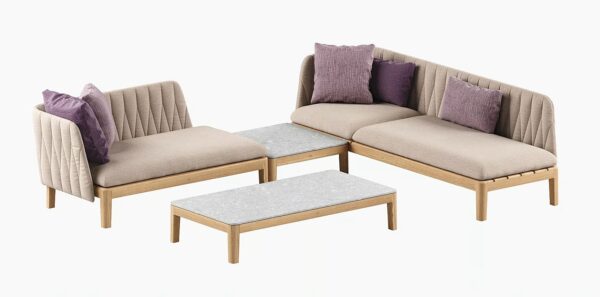 Verstellbarer Gartenliege aus Stoff und Teakholz | Royal Botania | Calypso Lounge - Image 9