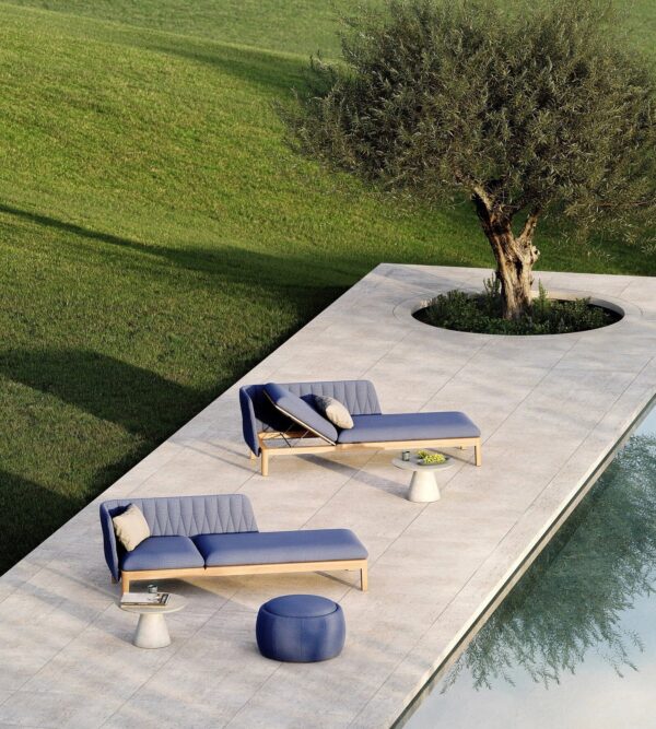Verstellbarer Gartenliege aus Stoff und Teakholz | Royal Botania | Calypso Lounge - Image 5