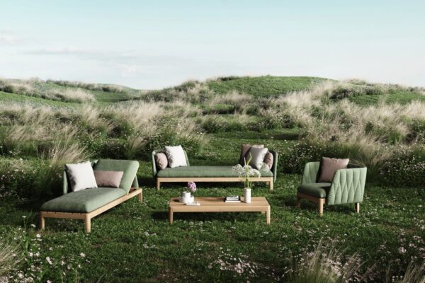 Verstellbarer Gartenliege aus Stoff und Teakholz | Royal Botania | Calypso Lounge - Image 3