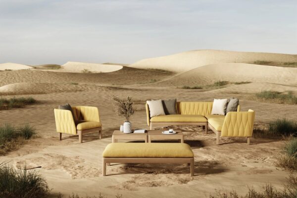 Gartenbank aus Stoff und Teakholz mit abnehmbarem Bezug | Royal Botania | Calypso Lounge - Image 4