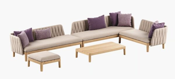 Quadratischer Fussbank für den Aussenbereich aus Teakholz | Royal Botania | Calypso Lounge - Image 2
