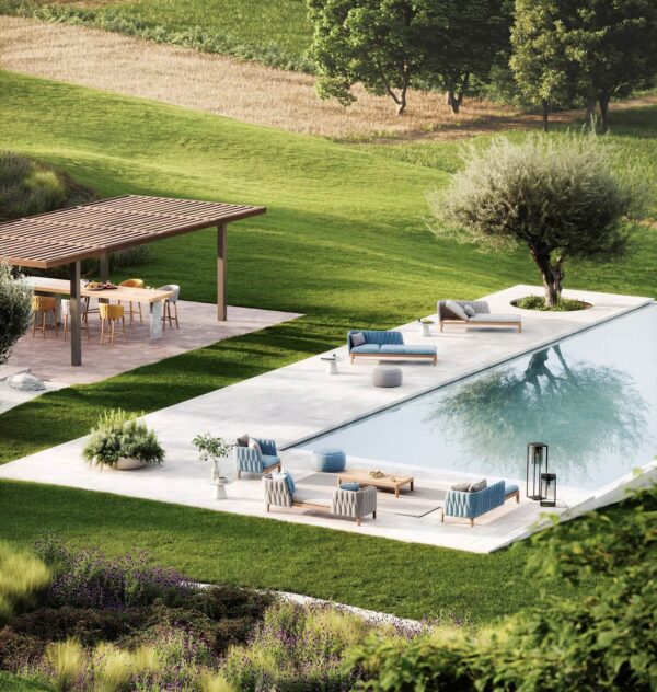 2-er Gartensofa aus Stoff und Teakholz | Royal Botania | Calypso Lounge - Image 5