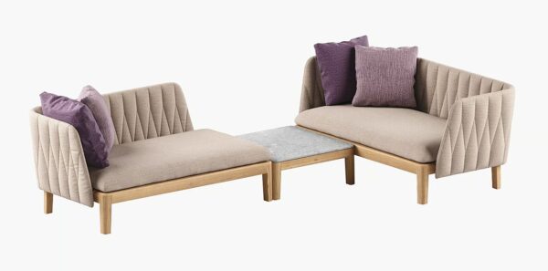 2-er Gartensofa aus Stoff und Teakholz | Royal Botania | Calypso Lounge - Image 2