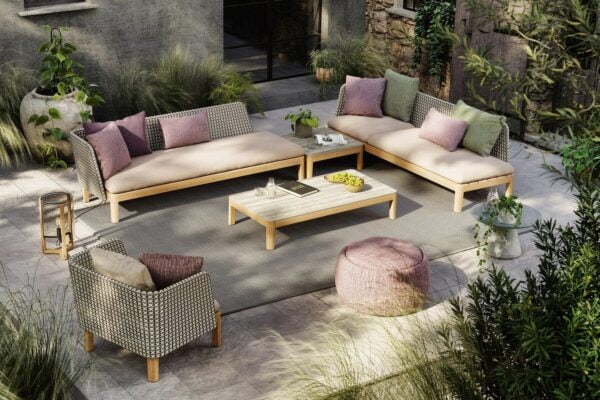 Gepolsterte Récamiere für den Garten aus Stoff und Teakholz | Royal Botania | Calypso Lounge - Image 4