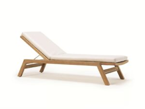 Verstellbarer Gartenliege aus Teakholz mit Rollen | Ethimo | Costes