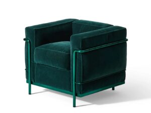 Sessel aus Samt mit Armlehnen | Cassina | LC