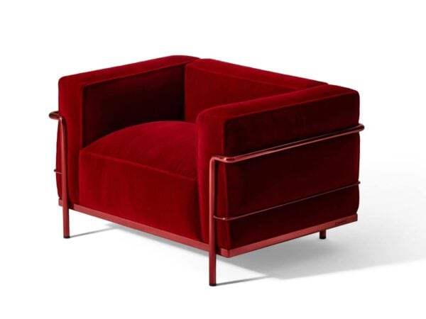 Sessel aus Samt mit Armlehnen | Cassina | LC