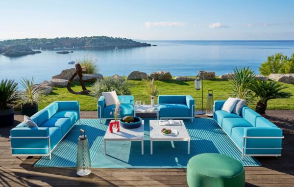 Eck- Gartensessel aus Stoff mit abnehmbarem Bezug | Cassina | LC - Image 4
