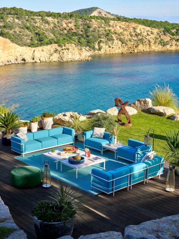 Eck- Gartensessel aus Stoff mit abnehmbarem Bezug | Cassina | LC - Image 6